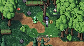 The Hắc Mộc secret realm, a rival picking herbs
