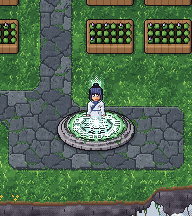 A teleport array lighting up